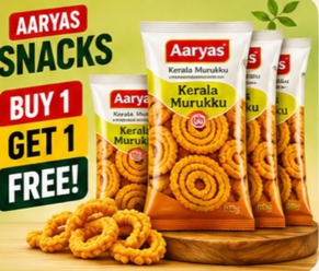 But 1 get 1 free Aaryas Snacks