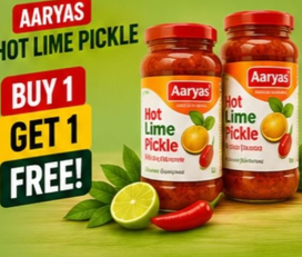 AARYAS Hot Lime Pickle Deal Buy 1 Get 1 free